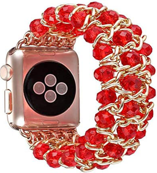 Replacement Crystal Beaded Stretch Elastic iWatch Strap